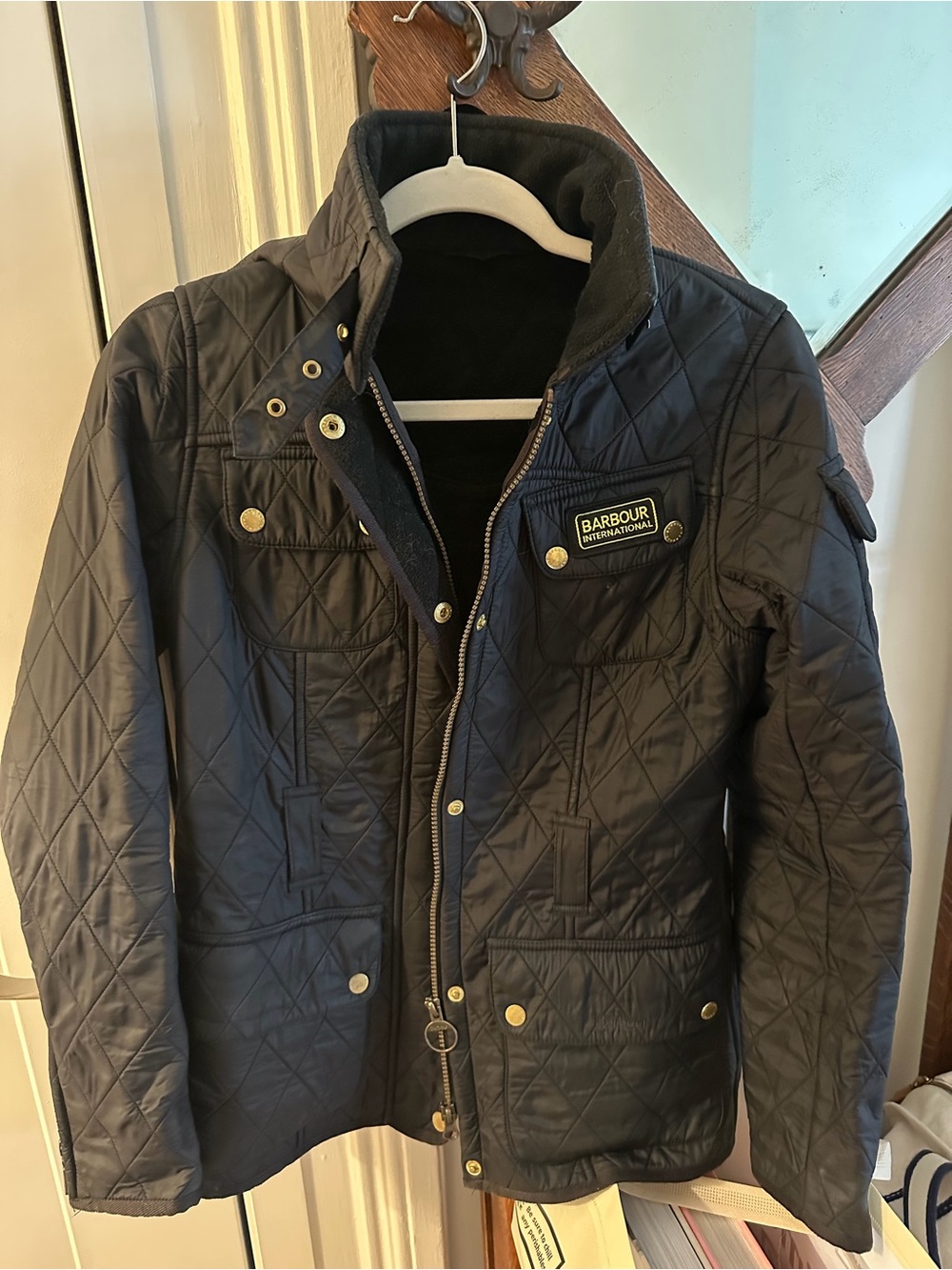 Barbour Quilted Black Women’s Jacket with Gold Hardware